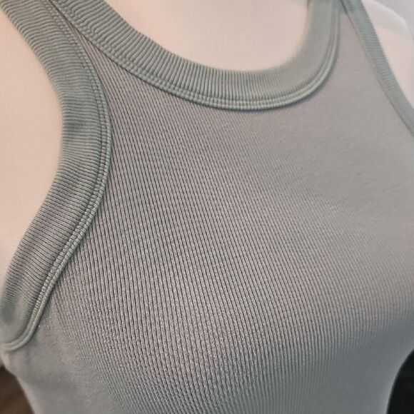 Mint Green Ribbed Tank Top - Picture 1 of 4